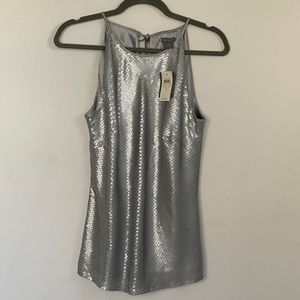 Ann Taylor Silver Sequin Top